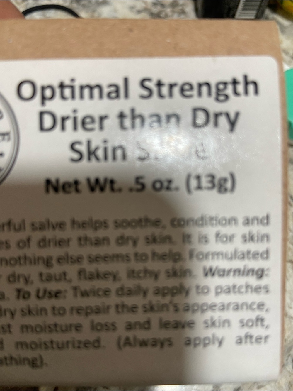 Optimal Strength Skin Salve - Neutral Brown Box
